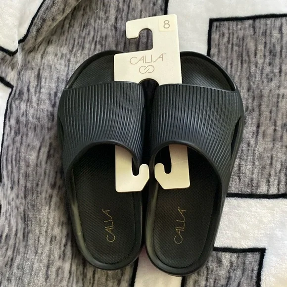 CALIA Womens Molded Slides Black - Picture 1 of 4